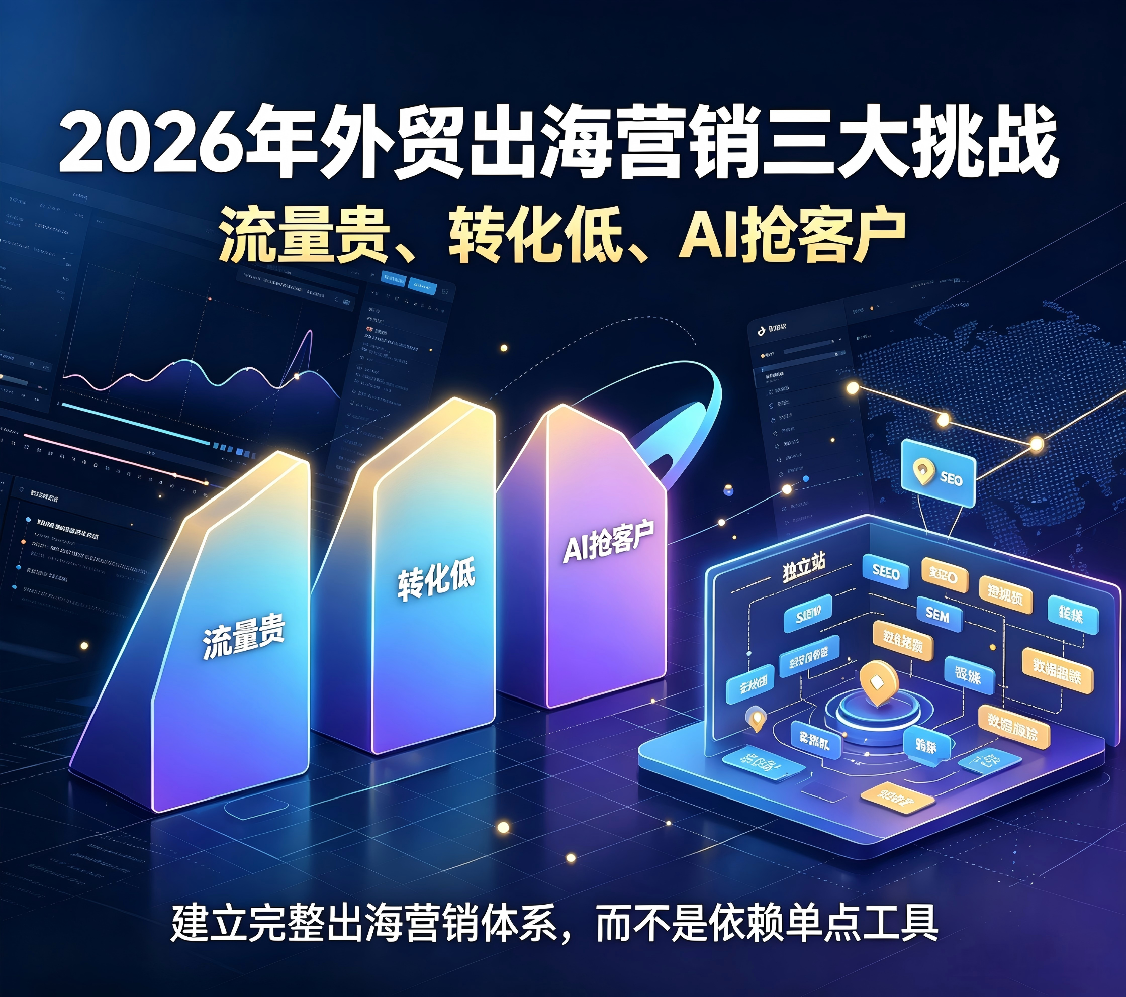 外贸企业出海营销的三大挑战：流量贵、转化低、AI抢客户